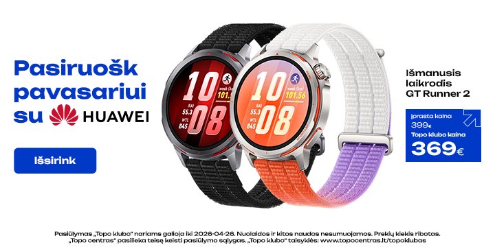 Naujiena! Huawei GT Runner 2 išmanieji laikrodžiai!