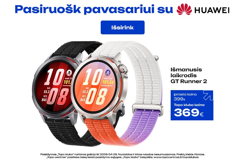 Naujiena! Huawei GT Runner 2 išmanieji laikrodžiai!