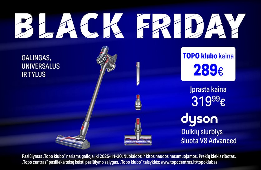 BF | Dulkių siurblys šluota DYSON V8 Advanced Ssv/Sv/Nk