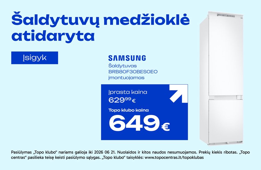Šaldytuvas Samsung BRB80F30BES0EO įmontuojamas