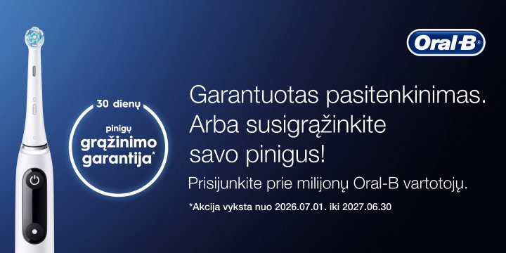 ORAL-B 100 dienų grąžinimo garantija