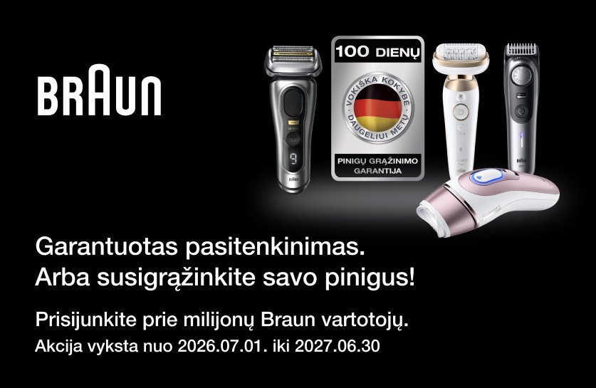BRAUN 100 dienų grąžinimo garantija