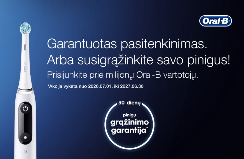 ORAL-B 100 dienų grąžinimo garantija