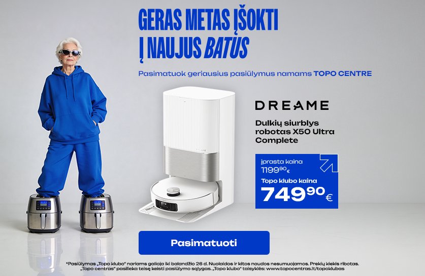 Dulkių siurblys robotas Dreame X50 Ultra Complete, baltas