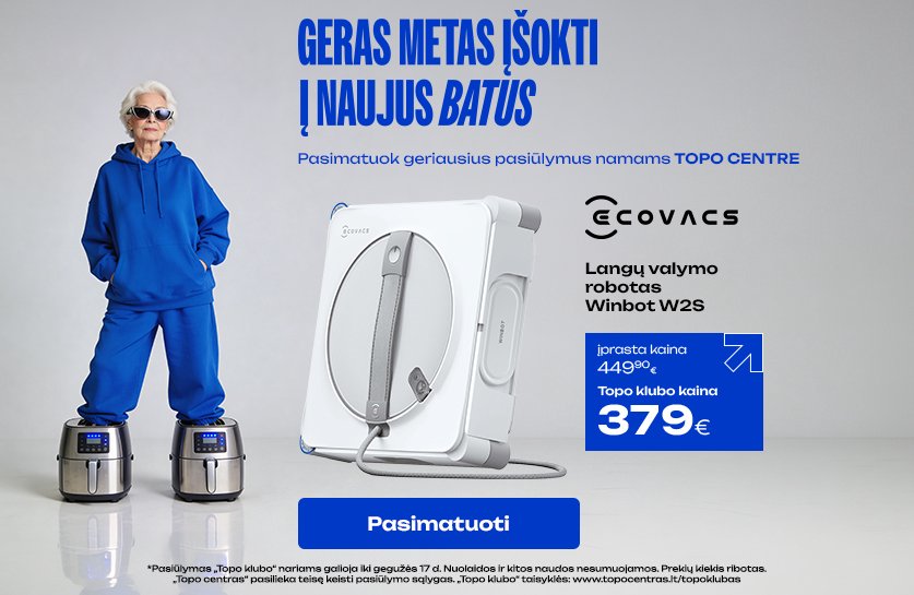 Langų valymo robotas ECOVACS Winbot W2S, baltas