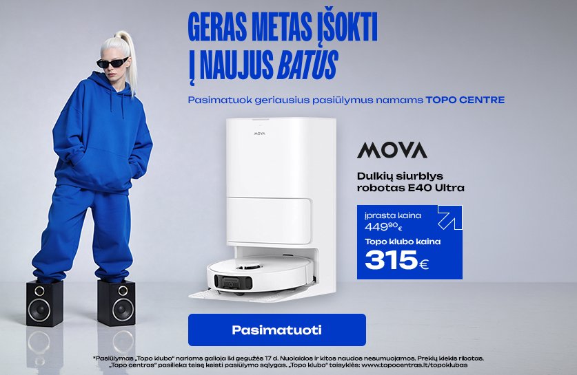Dulkių siurblys robotas MOVA E40 Ultra, baltas