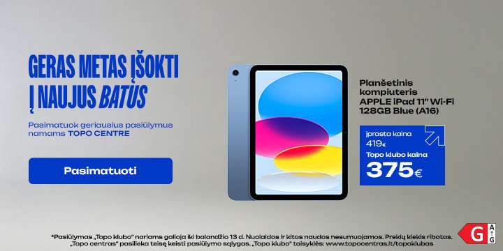 Planšetinis kompiuteris APPLE iPad 11" Wi-Fi 128GB Blue (A16)