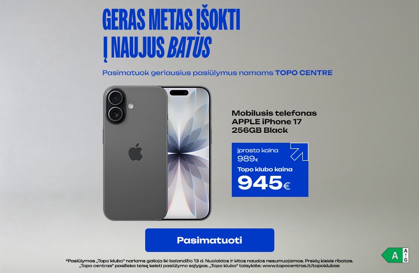 Mobilusis telefonas APPLE iPhone 17 256GB Black