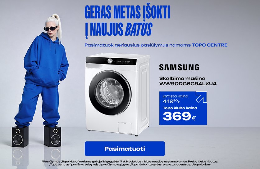 Skalbimo mašina Samsung WW90DG6G94LKU4