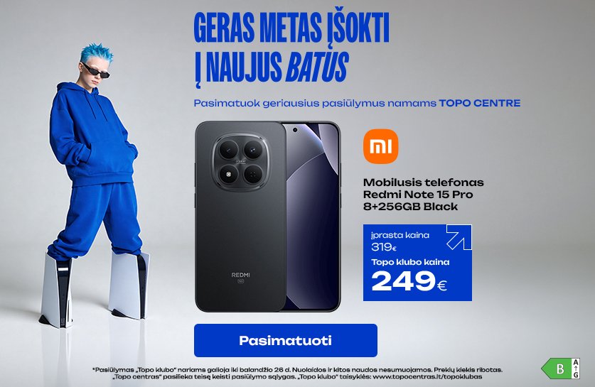 Mobilusis telefonas XIAOMI Redmi Note 15 Pro 8+256GB Black