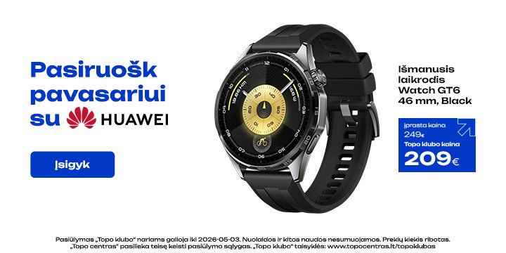 Išmanusis laikrodis Huawei Watch GT6 46 mm, Black