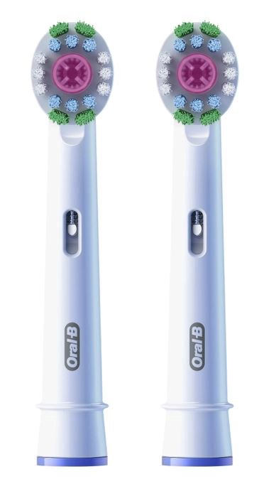 Dantų šepetėlio antgaliai ORAL-B EB18-2 3D, 2vnt., balti