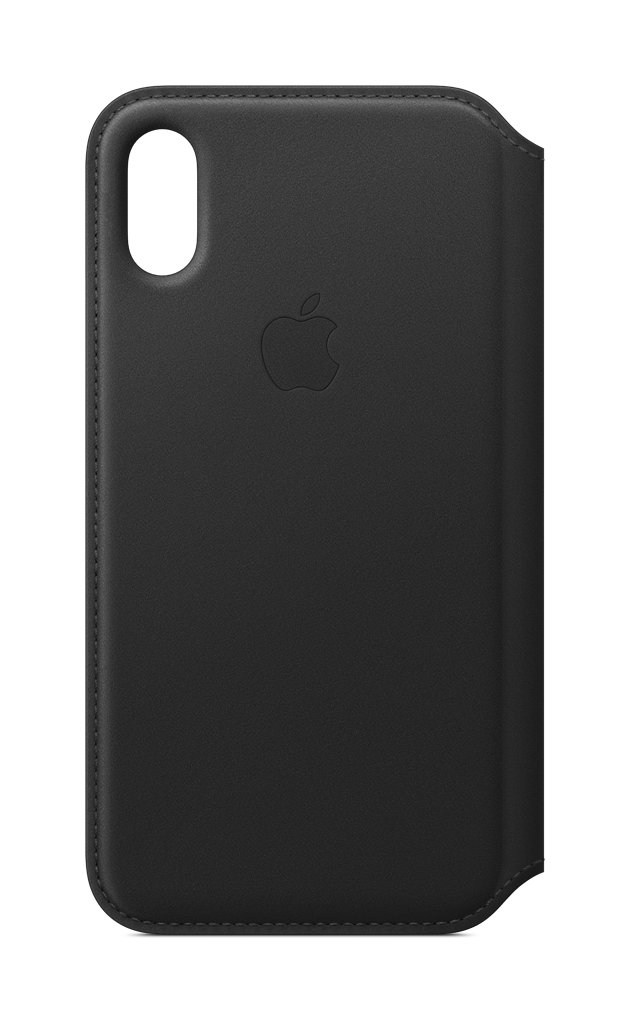 Dėkliukas APPLE iPhone XS, odinis, knygutė, juodas