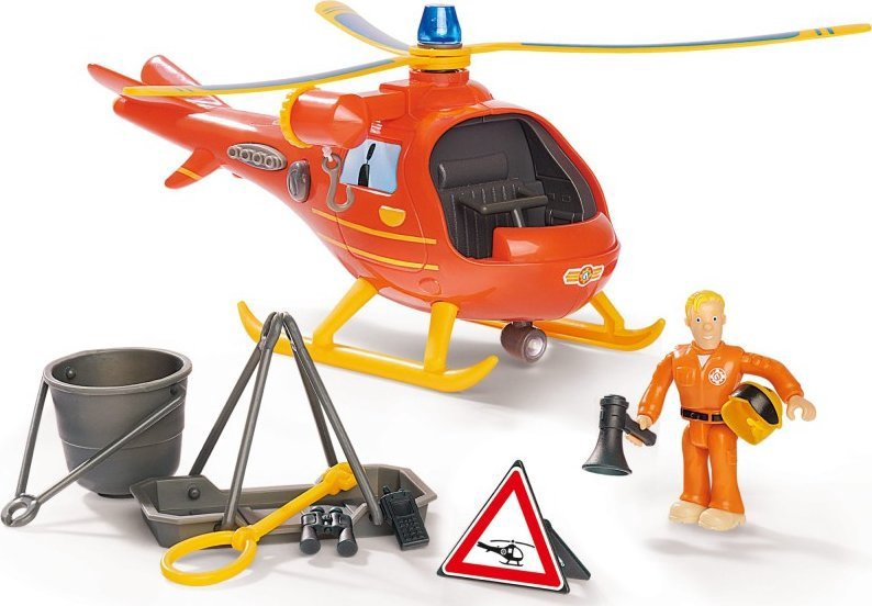 Simba - Firefighter Sam Wallaby rescue helicopter with figurine Light Sound 9252510