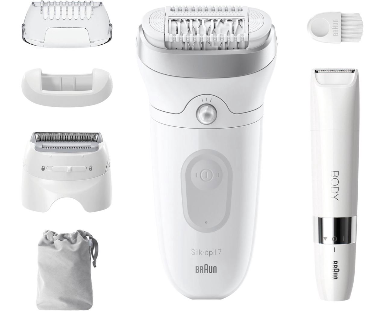 Braun Silk-épil 7 7-441 40 pincetai Sidabras, Balta