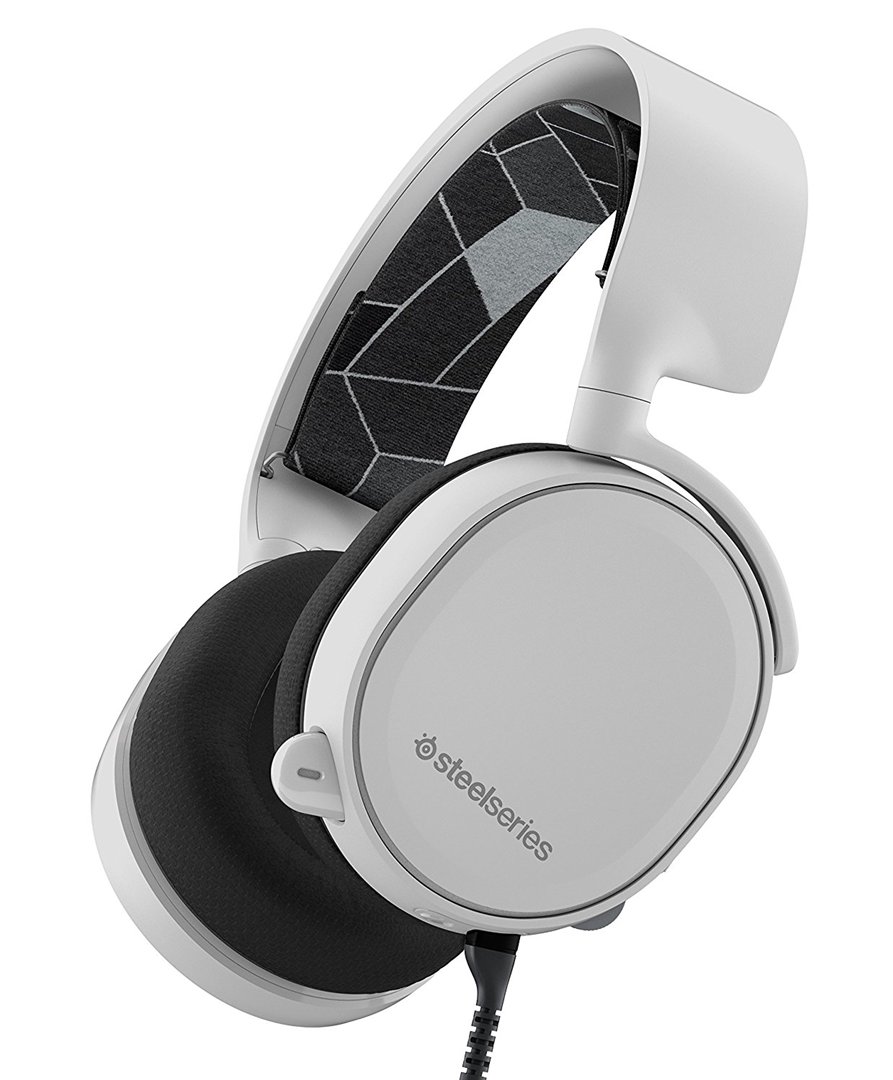 Ausinės SteelSeries Arctis 3, su mikrofonu, baltos