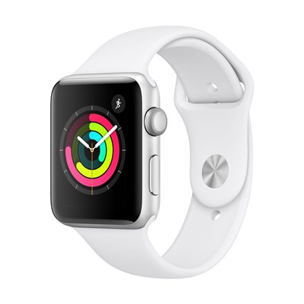 Išmanusis laikrodis APPLE Watch 3 GPS, 42mm , Silver Alu White Sport Band