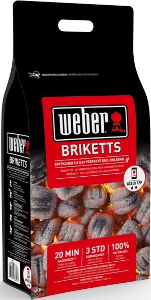 Medžio briketai WEBER, barbecue kvapo, 4 kg
