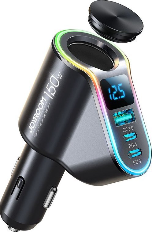 Charger Joyroom Joyroom high speed car charger 4w1 USB-A QC3.0 / 2xUSB-C PD 150W black (JR-CL21)