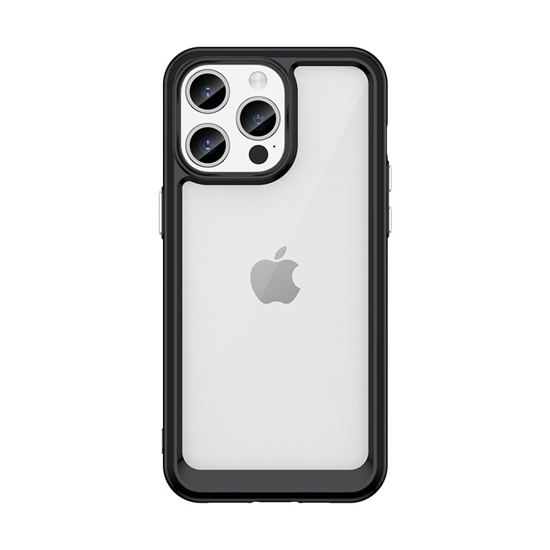 iPhone 15 Pro Outer Space reinforced case with a flexible frame - black ...