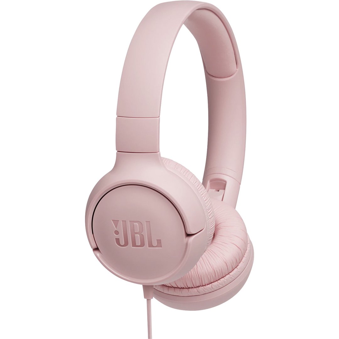 Ausinės JBL Tune500 ant ausų, rausva