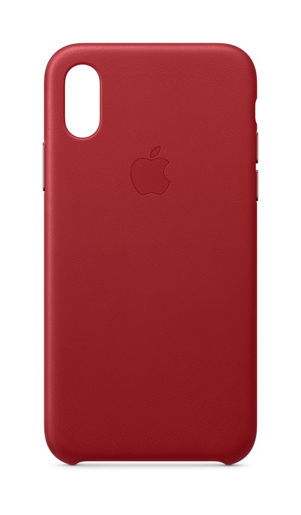 Dėkliukas APPLE iPhone XS, odinis, nugarėlė, raudonas