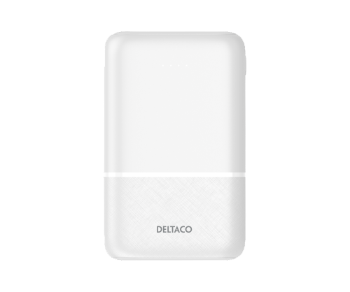 Išorinė baterija DELTACO 10 000 mAh / 37 Wh, 2x USB-A, 1x USB-C, balta / PB-C1005