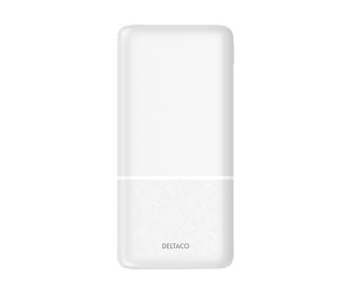 Išorinė baterija DELTACO 20 000 mAh / 74 Wh, 2x USB-A, 1x USB-C, balta / PB-C1006