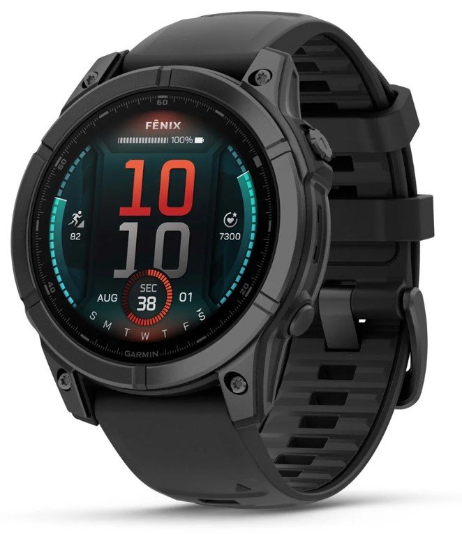 Sportinis laikrodis GARMIN Fenix E, 47mm Amoled, Slate Gray Steel/Black