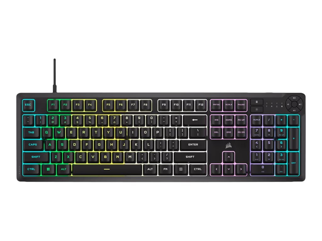 Žaidimų klaviatūra CORSAIR K55 CORE RGB, juoda