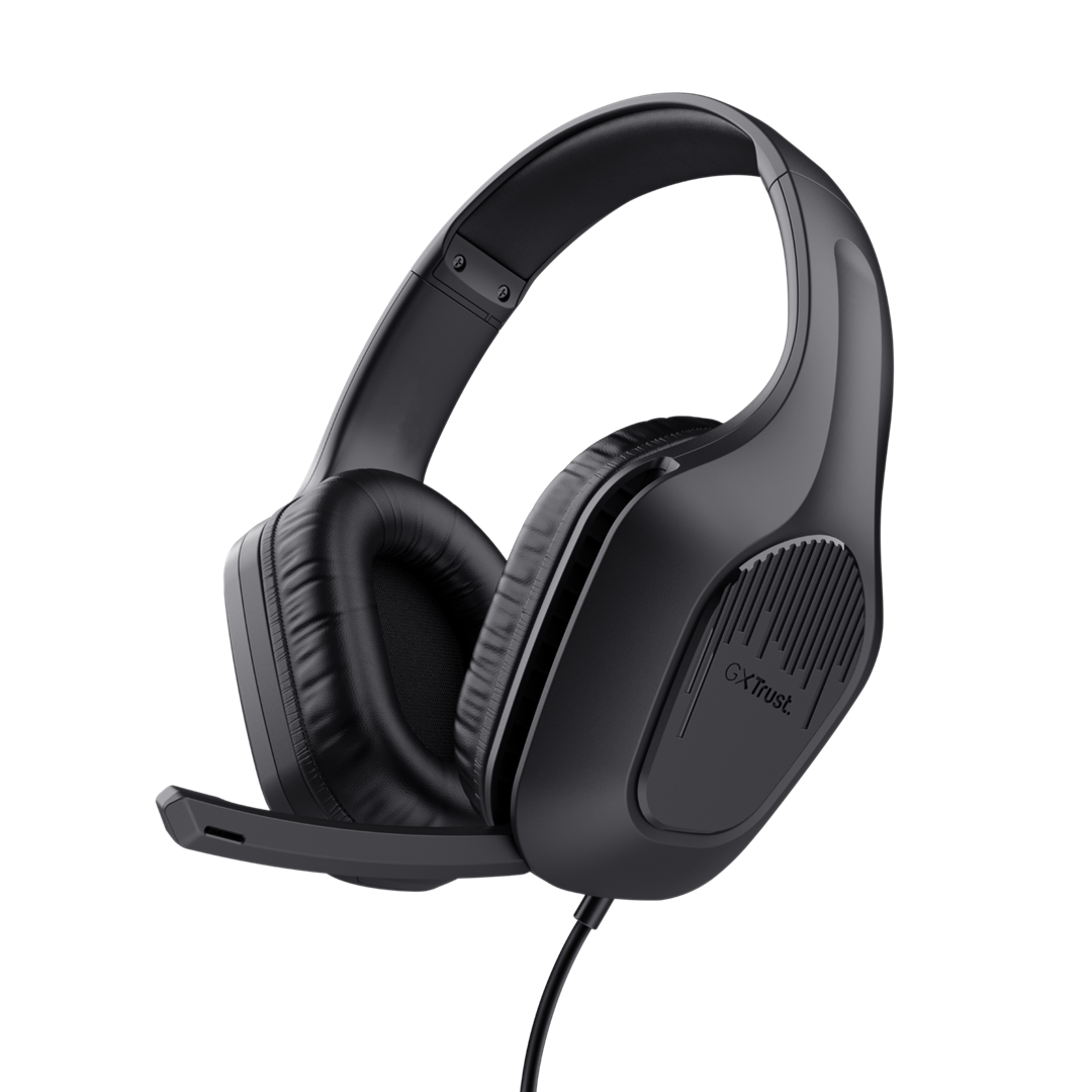 Žaidimų ausinės TRUST GXT415 ZIROX, ant ausų, laidinės, juodos