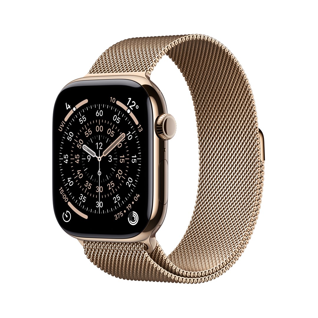 Išmanusis laikrodis Apple Watch 11&nbsp;GPS+Cell 46mm&nbsp;Gold Titanium Case/Gold Milanese Loop-M/L