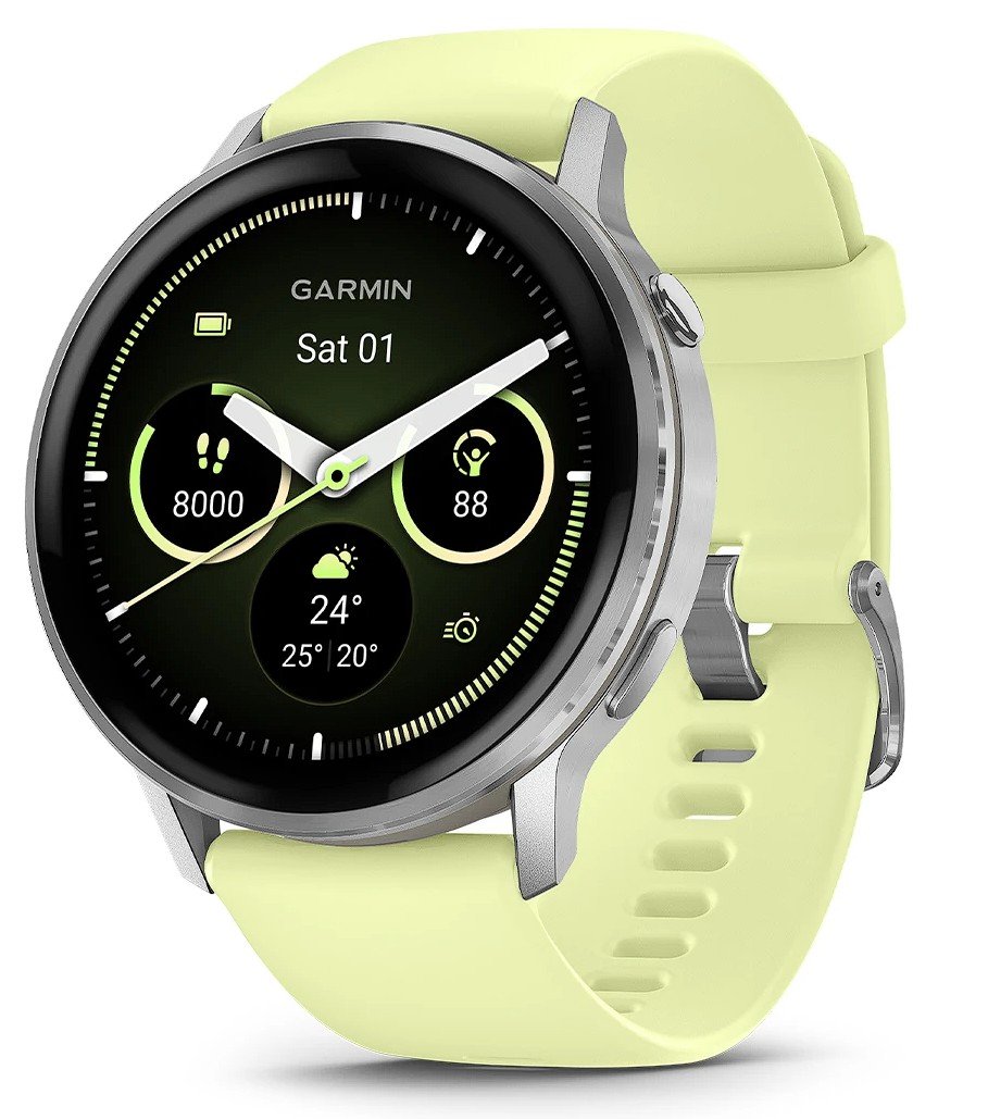 Sportinis laikrodis GARMIN Venu 4 45mm, Silver/Citron
