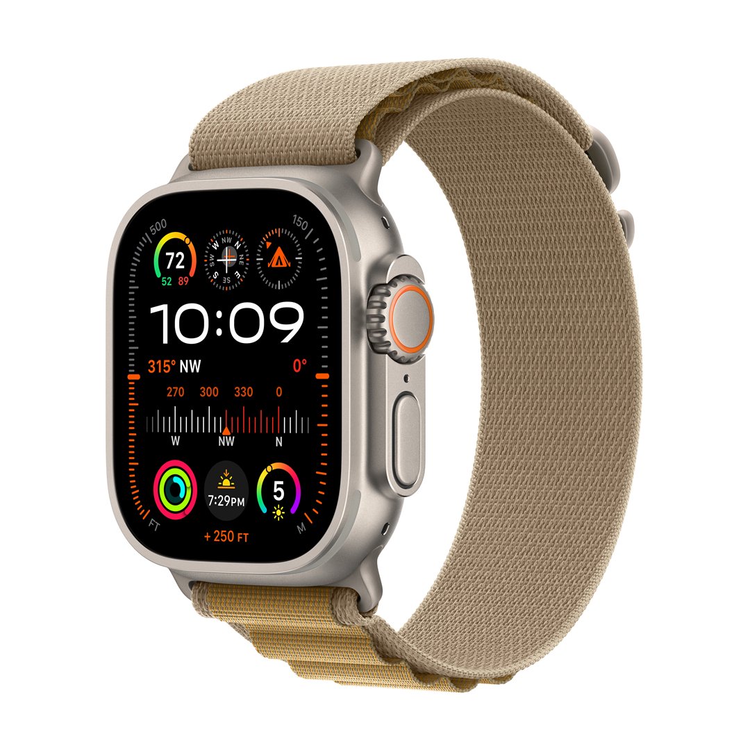 Išmanusis laikrodis Apple Watch Ultra 2 GPS+Cell 49mm Natural Titanium Case/Tan Alpine Loop - Medium