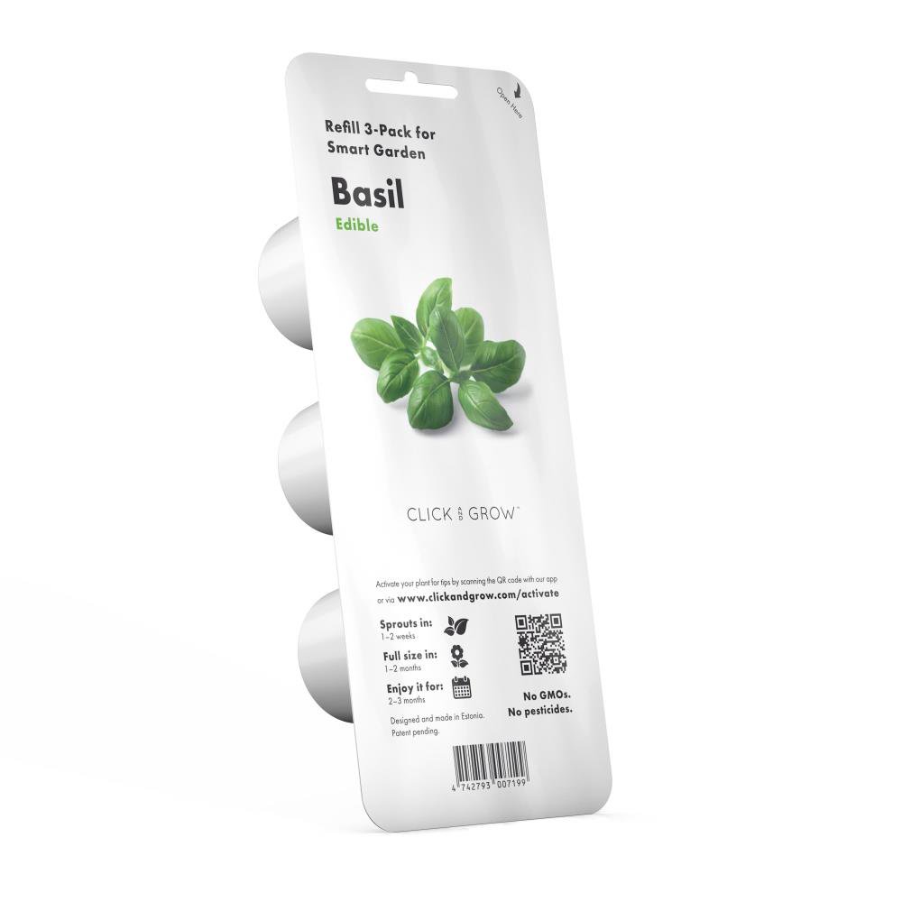 Išmaniojo vazono sėklos Click'N'Grow bazilikai, 3 kapsulės, BASIL-REFILL-3