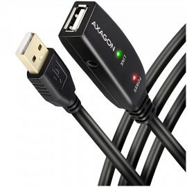 Axagon ADR-215 Active extension USB 2.0 A-M > A-F cable, 15 m long. Power supply option.