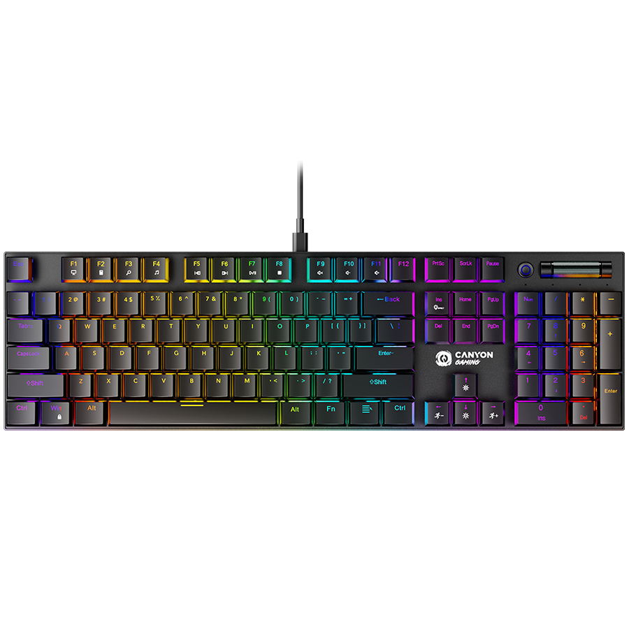 CANYON Cometstrike GK-55, 104keys Mechanical keyboard, 50million times life, GTMX red switch