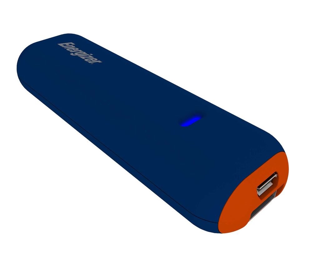Išorinė baterija Energizer UE2507_BU,2500mAh, 2A, mėlynas/oranžinis
