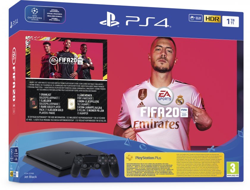 Žaidimų kompiuteris SONY Playstation 4 (PS4) 1TB + žaidimas FIFA20 + pultelis DS4