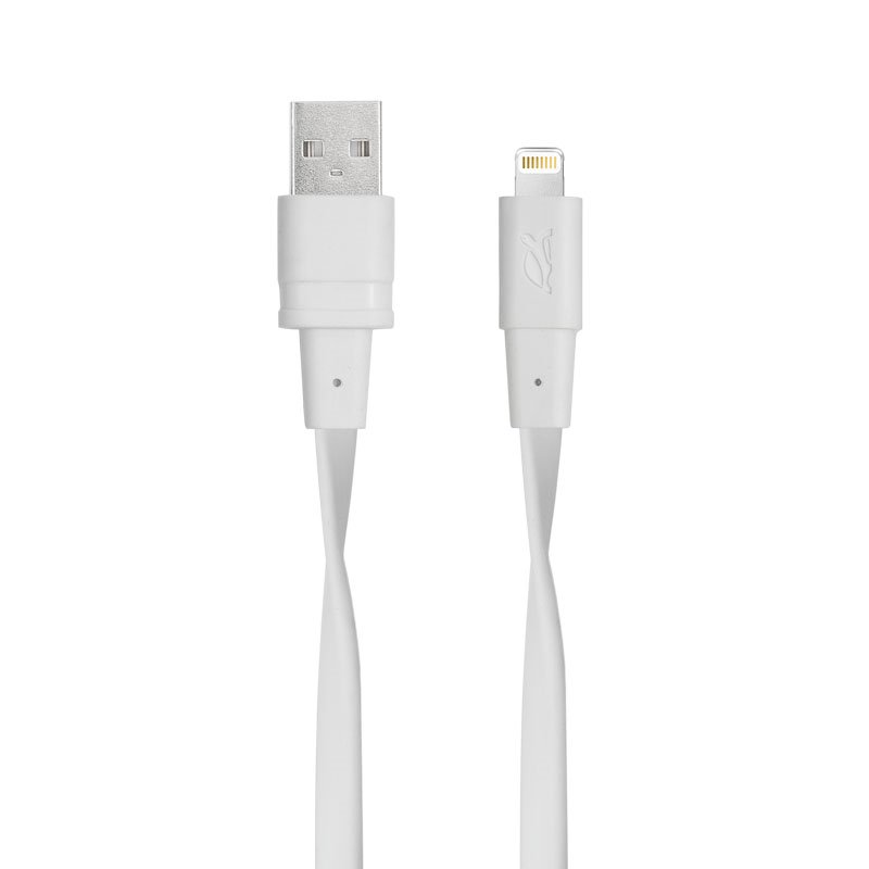 Mob. telefono kabelis RIVA 6001 WT12 Mfi Lightning (1.2m), baltas