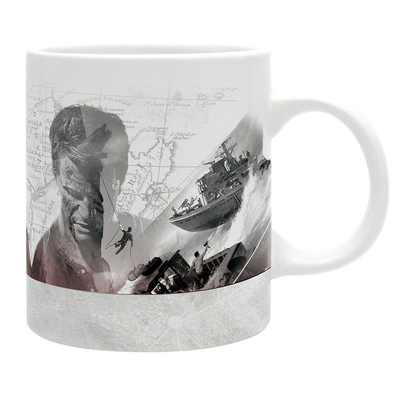 Puodelis UNCHARTED 4 - NATHAN DRAKE IN WHITE MAP 320ml (ABYMUG244)
