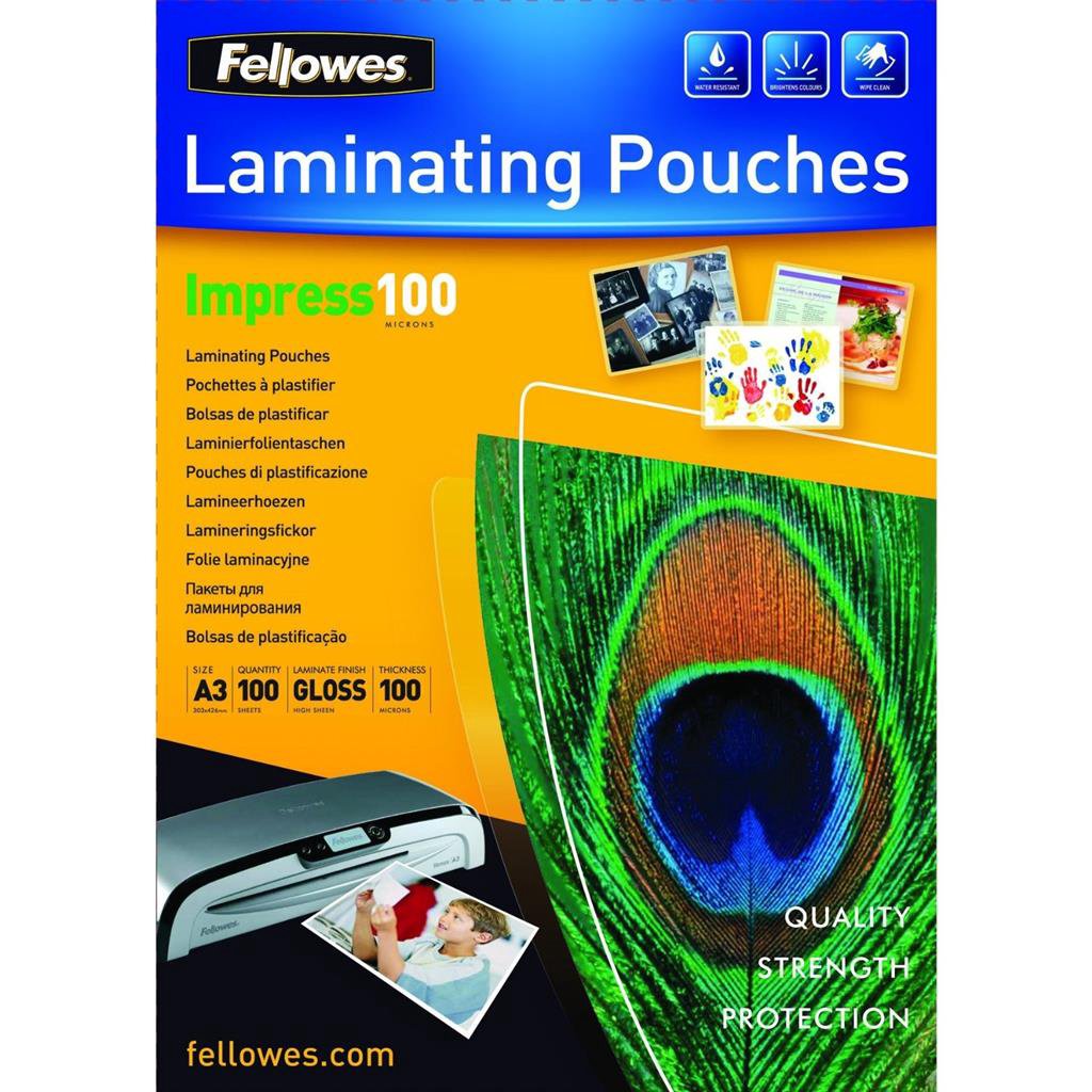 Laminavimo vokai FELLOWES 100µ, 303x426 mm-A3, 100 vnt.