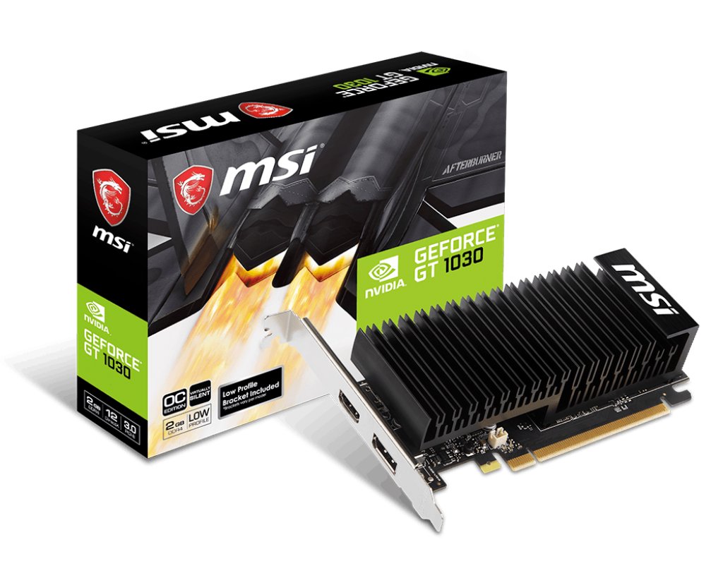 Vaizdo plokštė MSI  GeForce GT 1030 2GHD4 LP OC  NVIDIA  2 GB  GeForce GT 1030  DDR4  HDMI por