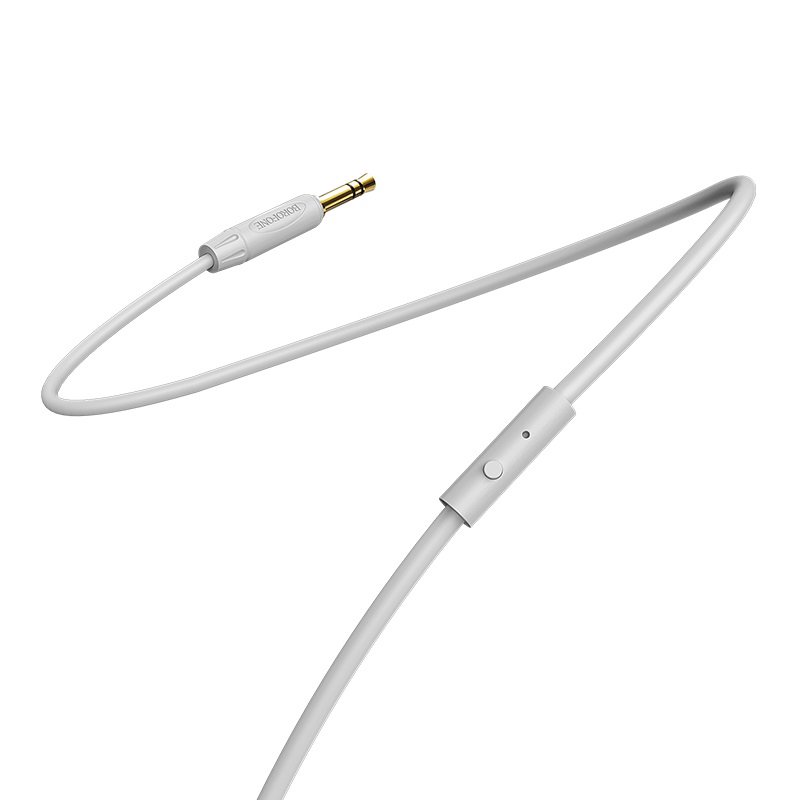 Kabelis Borofone BL5 garso 3.5mm-3.5mm su mikrofonu, 1.0m, pilkas