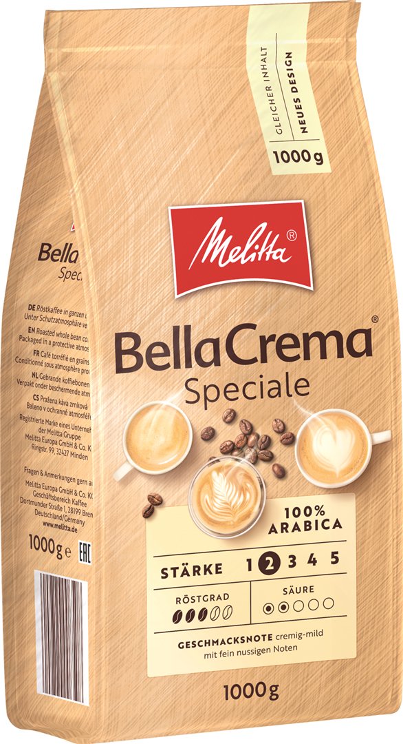 MELITTA BELLACREMA Speciale kavos pupelės, 1000 g