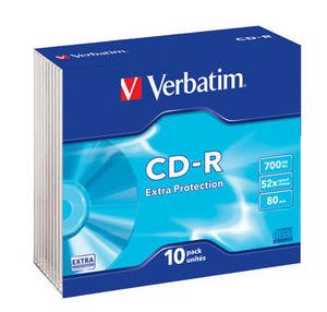 CD-R Verbatim [ slim jewel case 10 | 700MB | 52x | DataLife ]