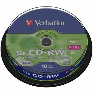 CD-RW Verbatim [ cake box 10  700MB  12x ]