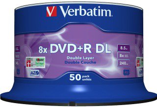 DVD+R DL Verbatim [ spindle 50 | 8,5GB | 8x | matt silver surface ]