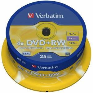 DVD+RW Verbatim [ cake box 25  4.7GB  4x ]