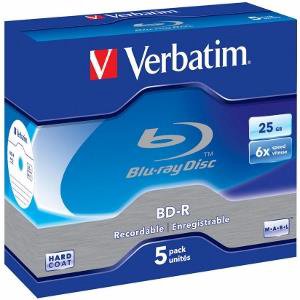 BluRay BD-R Verbatim [ jewel case 5 | 25GB | 6x | Scratchguard Plus ]
